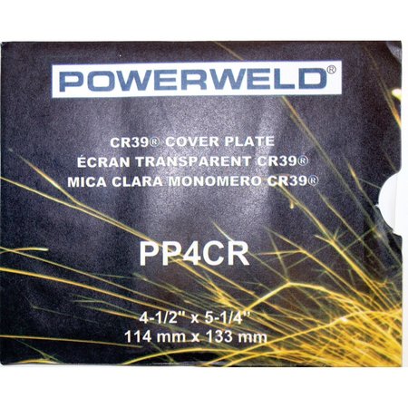 POWERWELD Clear Polycarbonate Cover Lens, 4-1/2" x 5-1/4" with CR-39 PP4CR